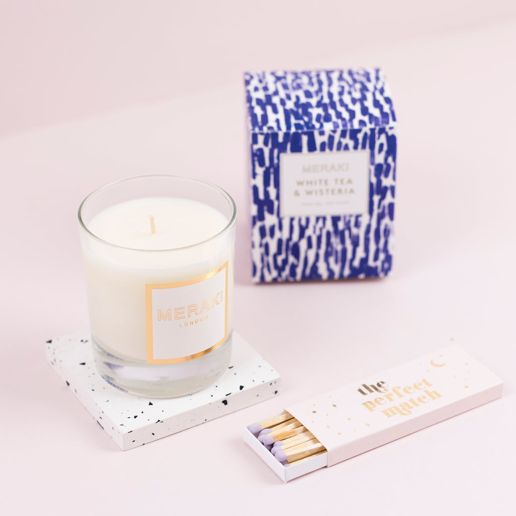 Wisteria Brush Strokes Natural Wax Candle
